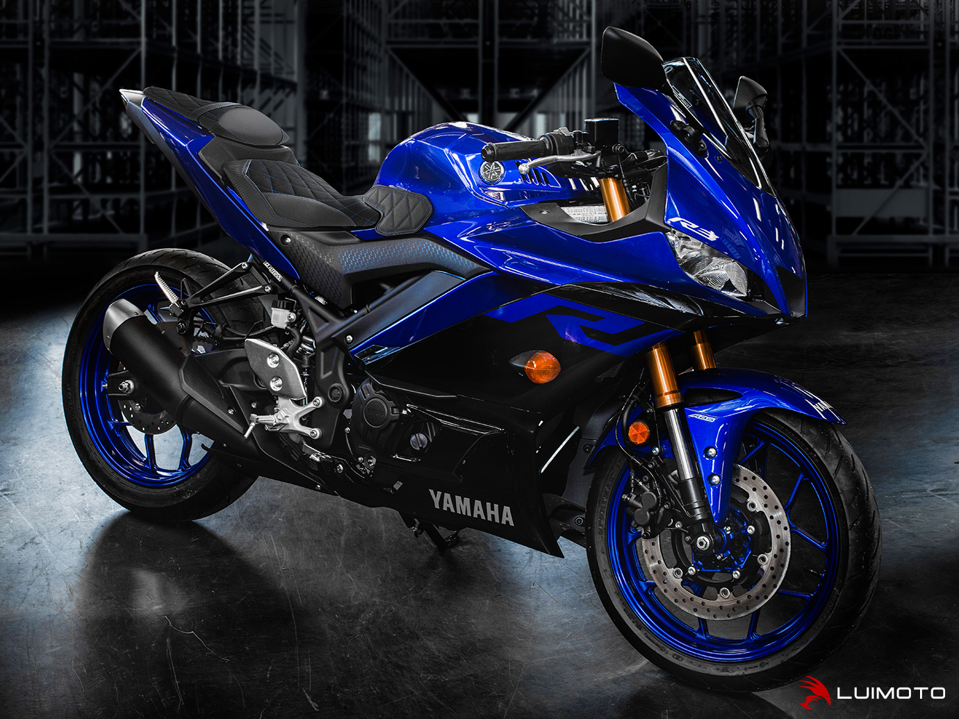 Satulanpäällinen Yamaha YZF-R3 2015-2020, YZF-R25 2014-2020, MT-03 / FZ-03 2020 Diamond Edition Etu - Luimoto