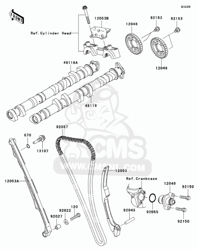 Nokkaketjunkiristin Kawasaki ZX-10R 2004-2005 - OEM