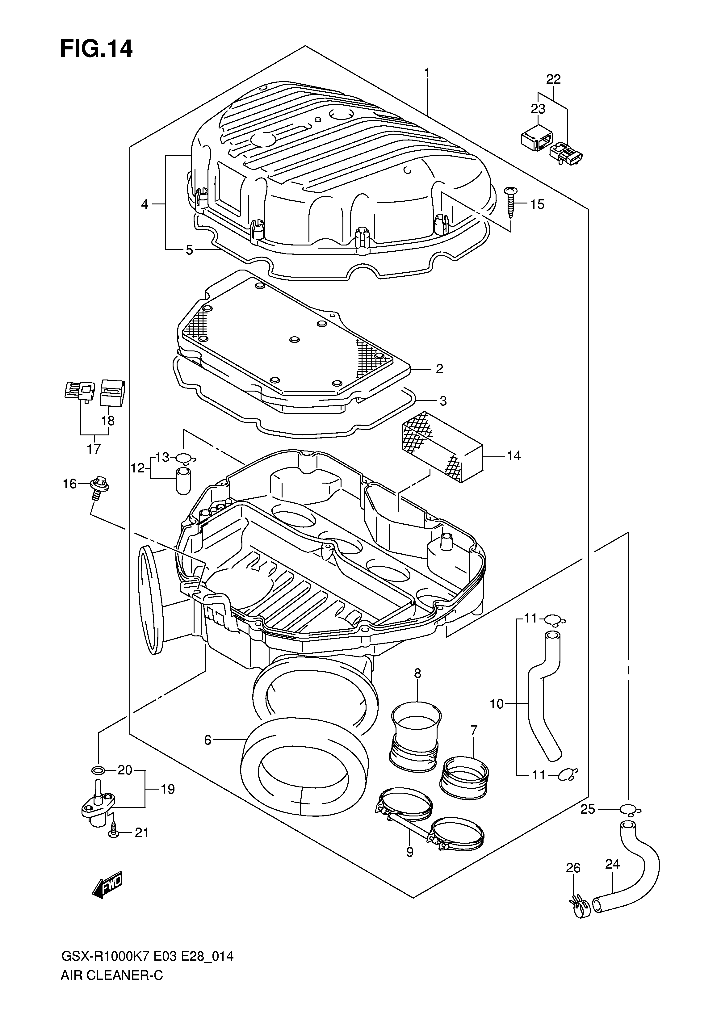 Imusuppilo Suzuki GSX-R 1000 2005-2008, Hayabusa 2008-2010 - OEM