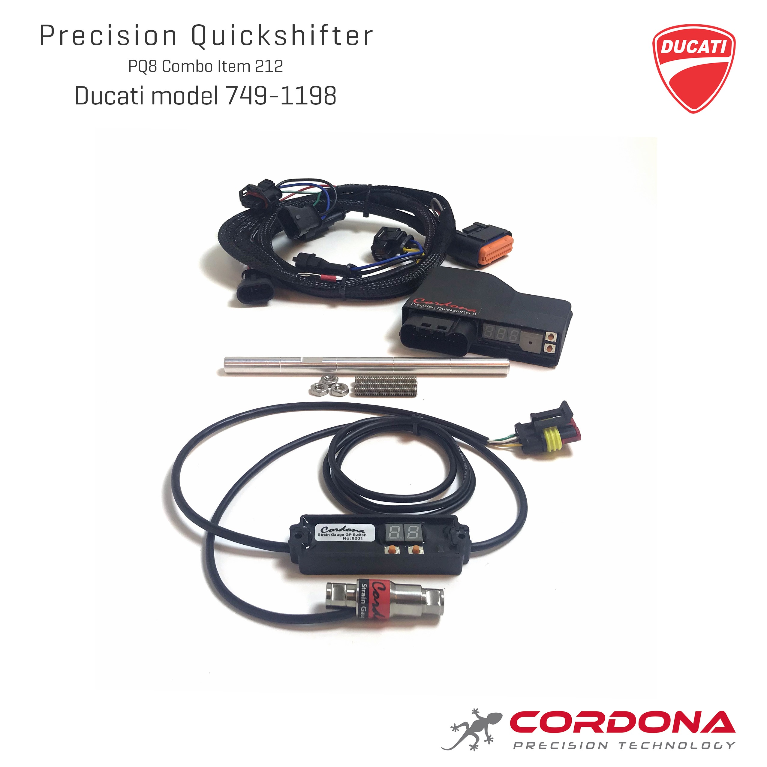 Precision Quickshifter 8 Combo Strain Gauge Quickshifter Kytkimellä Ducati 749-1198, KTM 990 SuperDuke R 2008 - Cordona