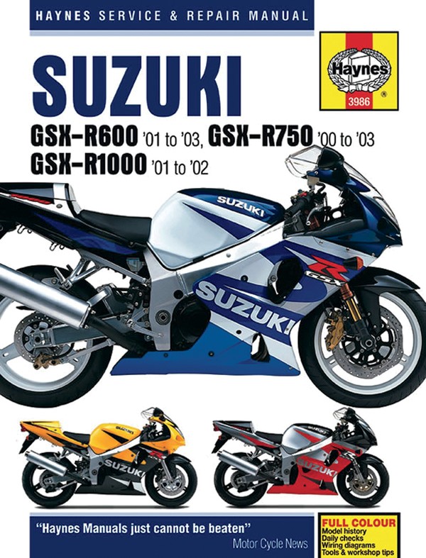 Korjaamokäsikirja Suzuki GSX-R 1000/750/600 2000-2003 - Haynes