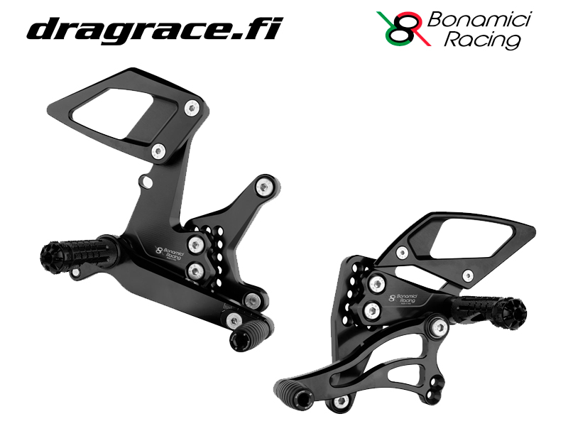 Jalkatappisarja Kawasaki Ninja 250/400 R 2018-2023 +25mm Normaali Sekä Käänteinen Vaihdekaavio - Bonamici Racing