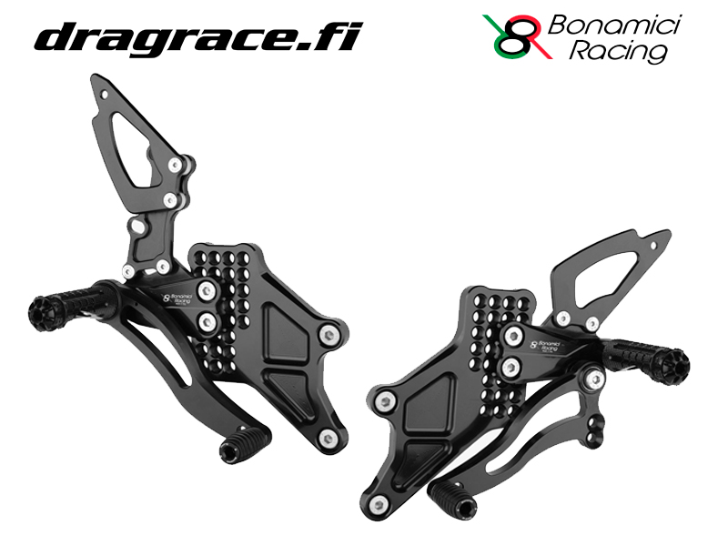 Jalkatappisarja Yamaha YZF-R3, YZF-R25 2015-2024 +40mm Normaali Sekä Käänteinen Vaihdekaavio - Bonamici Racing
