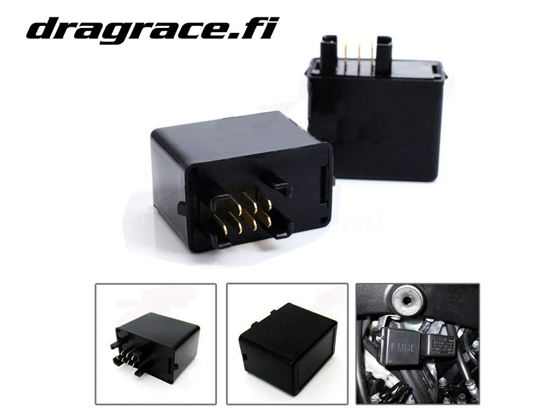 Vilkkurele LED Vilkuille 12/0,05A-10A (1-100W), 7 Pinninen Liitin - Dragrace.fi