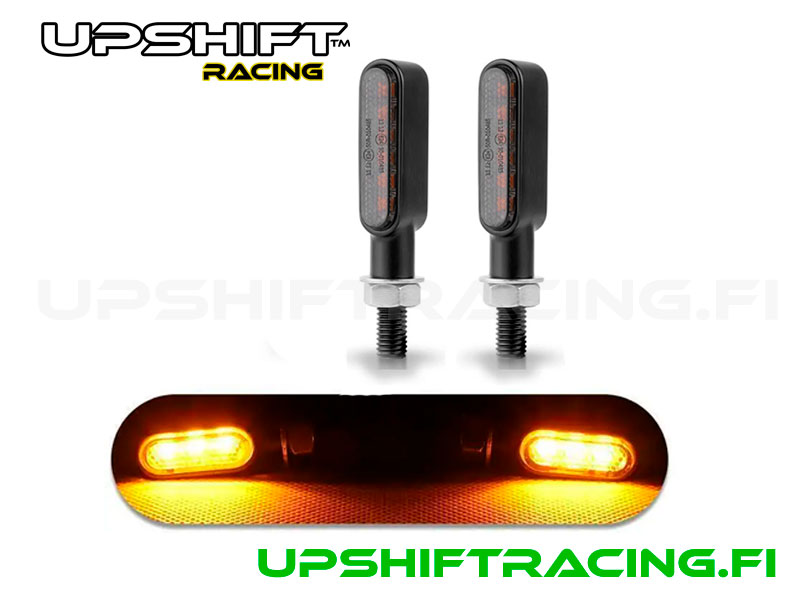 Vilkkupari Alumiini 73mm LED Musta - Upshift Racing