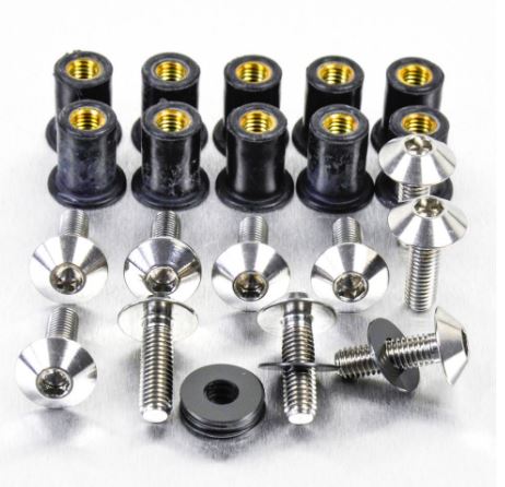 Katteenlasinpulttisarja (10 kpl), 5 x 16 mm, Kanta Ø 12 mm Ruostumatonta Terästä - Pro-Bolt