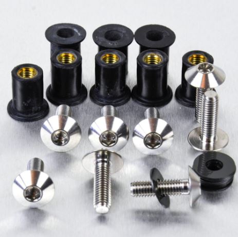 Katteenlasinpulttisarja (8 kpl), 5 x 16 mm, Kanta Ø 12 mm Ruostumatonta Terästä - Pro-Bolt
