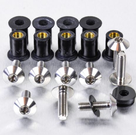 Katteenlasinpulttisarja (9 kpl), 5 x 16 mm, Kanta Ø 12 mm Ruostumatonta Terästä - Pro-Bolt