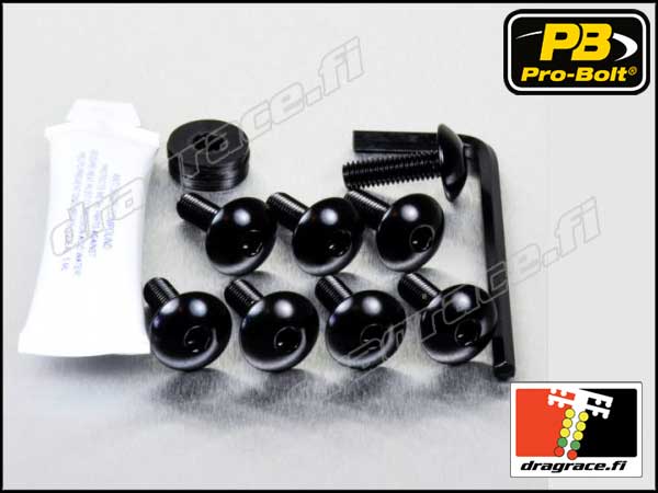 Etulokasuojan ja Takalokasuojan (Hugger) Pulttisarja M6x20mm Ø16mm (4 kpl), Yleismalli - Pro-Bolt