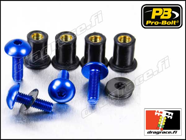 Katteenlasinpulttisarja (4 kpl), Kawasaki Versys 1000 2012->, ER-6n 2011->, ER-6f 2012-> Alumiinia - Pro-Bolt