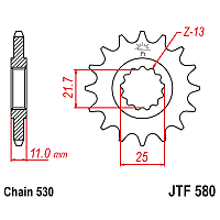 Eturatas Yamaha FZ 750 1985-1991, FZ-6 2004-2009, YZF-R7 1999-2001  (530-jako) - JT Sprockets
