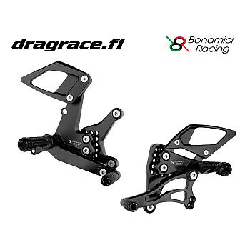 Jalkatappisarja Kawasaki Ninja 250/400 R 2018-2023 +25mm Normaali Sekä Käänteinen Vaihdekaavio - Bonamici Racing