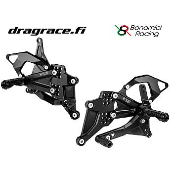 Jalkatappisarja Kawasaki ZX-6R 2020-2025 "PRO" Normaali Sekä Käänteinen Vaihdekaavio - Bonamici Racing