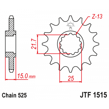 Eturatas Kawasaki ZX-6R 1995-1997 (525-jako) - JT Sprockets 1