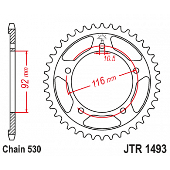 Takaratas Kawasaki ZX-14 / ZZR 1400 2006-2018 (530-jako) - JT Sprockets