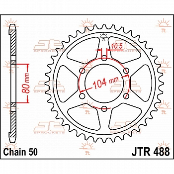 Takaratas Kawasaki ZX-9R 1994-2001, ZX-12R 2000-2005, ZXR 750 1991-1995, ZZR 1200 2002-2005, ZRX 1200 2001-2006 (530-jako) - JT 1