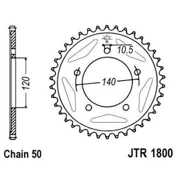 Takaratas Suzuki Hayabusa 2008->, GSX-R 1000 2001-2008, SV 1000 2003-2007, B-King (530-jako) Teräs - JT Sprockets